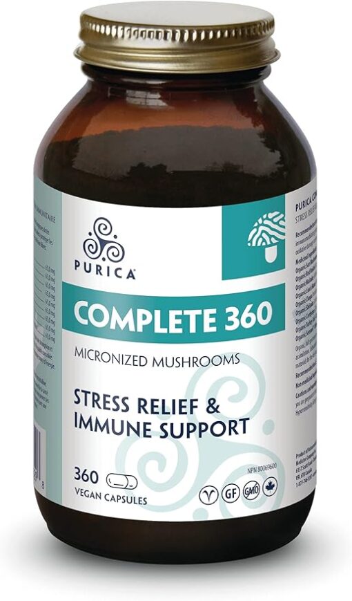 PURICA Complete 360 Micronized Mushroom Blend, 30 V-Capsules