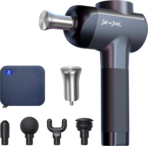 grey massage gun with metal head