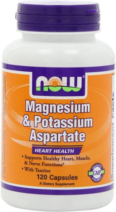 NOW Foods Magnesium and Potassium Aspartate W/ Taurine, 120 Capsules