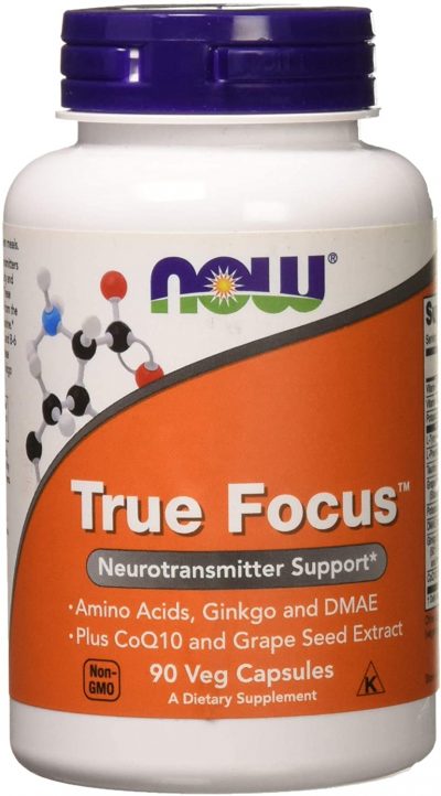 now true focus - provides amino acids, ginko, dmae, plus coq10 & grape seed extract